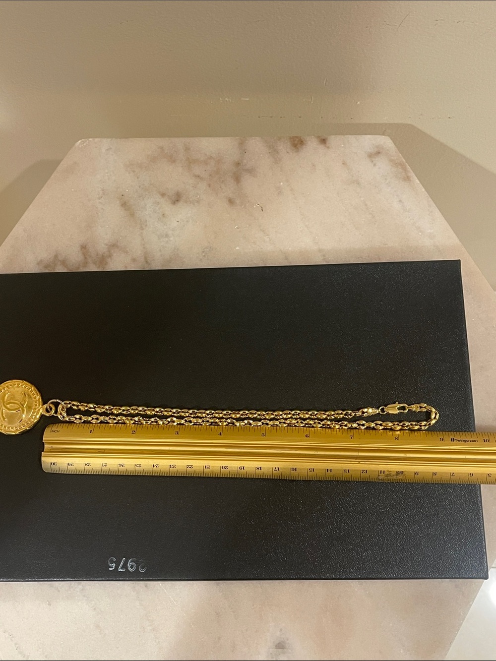 CHANEL Gold-Tone Coin Pendant And Chain Necklace - Picture 10 of 13
